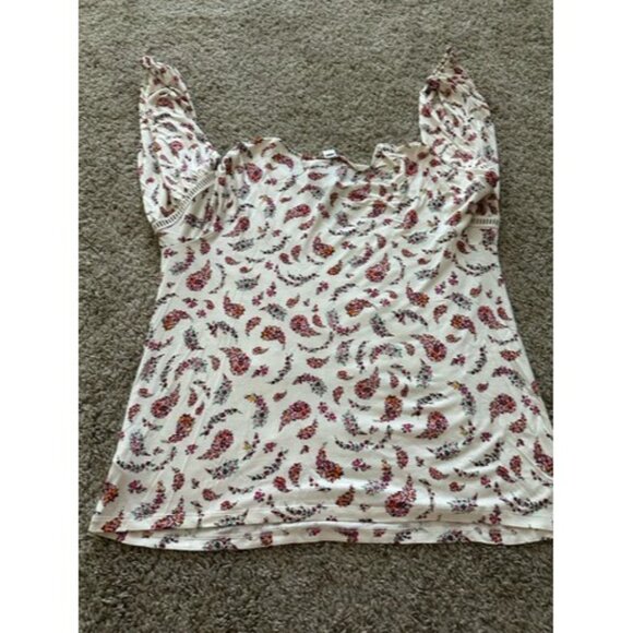 Old Navy Womens Blouse Size Large Floral Popover Long Sleeves Flowy Boho - Picture 11 of 11